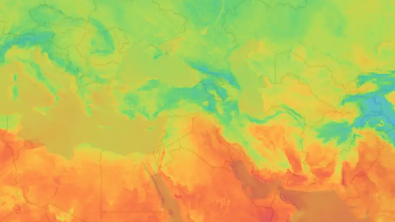 Temperature weather map