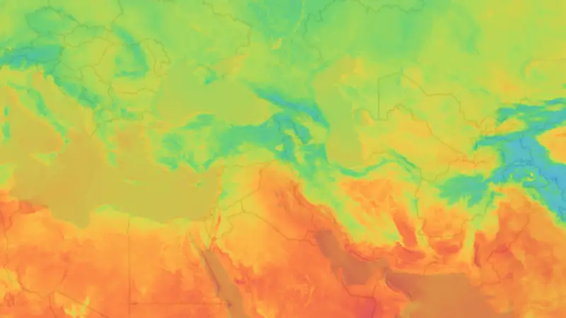 Temperature weather map
