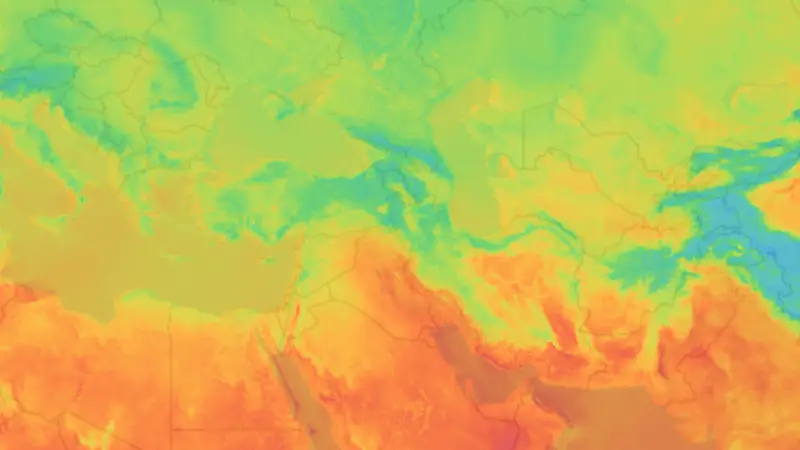 Temperature weather map