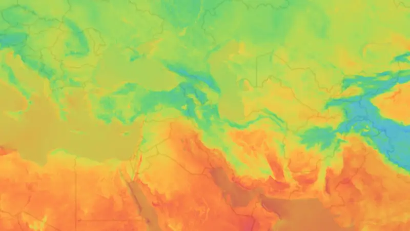 Temperature weather map