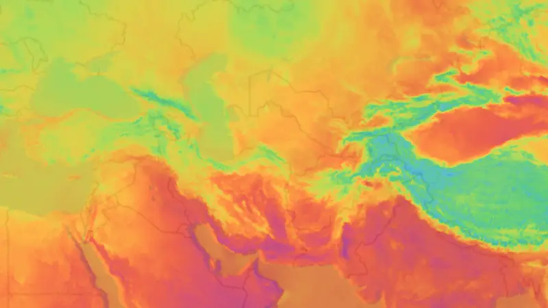 Temperature weather map
