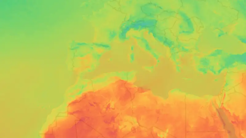 Temperature weather map
