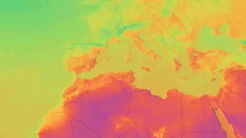 Temperature weather map