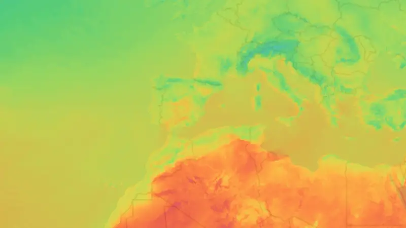 Temperature weather map