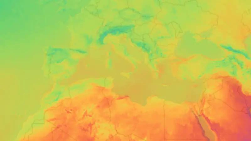 Temperature weather map
