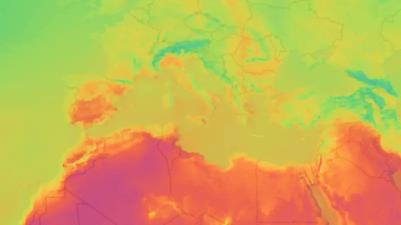 Temperature weather map