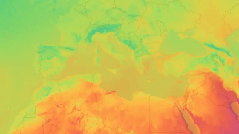 Temperature weather map