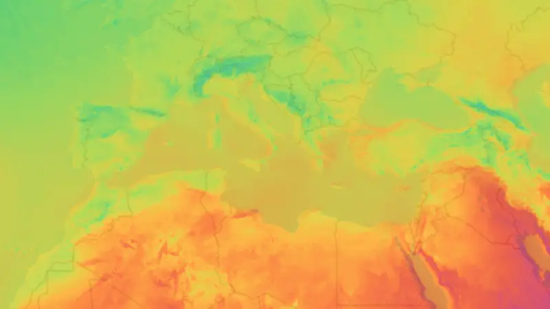 Temperature weather map