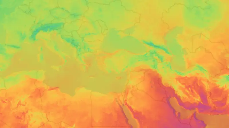 Temperature weather map