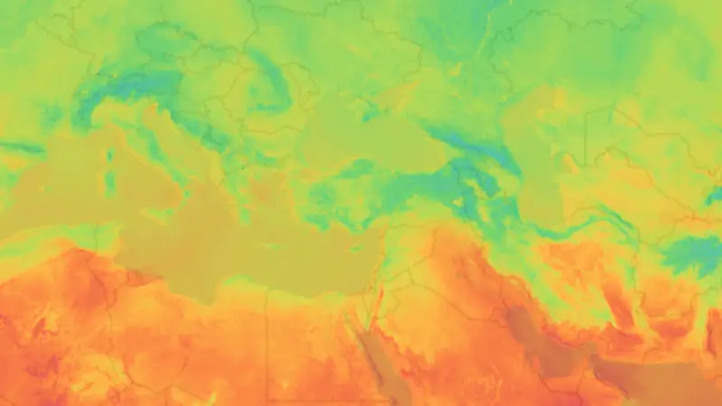 Temperature weather map