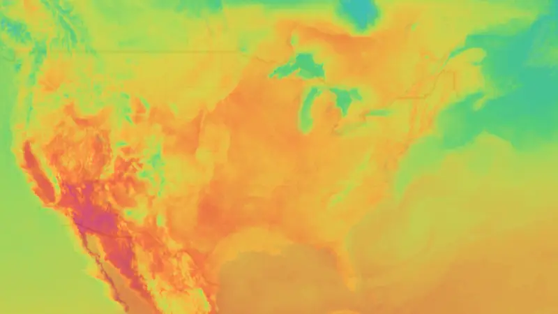 Temperature weather map