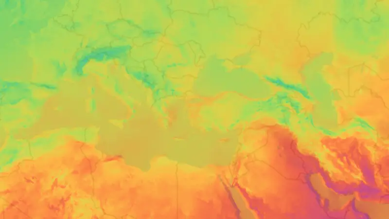Temperature weather map