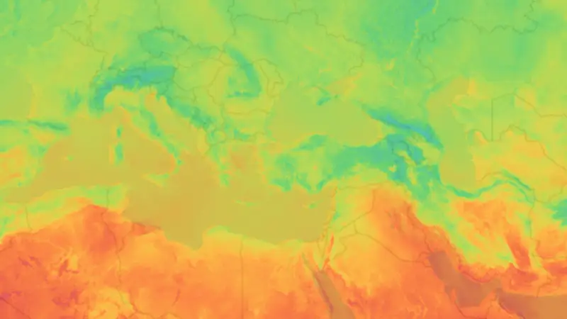 Temperature weather map