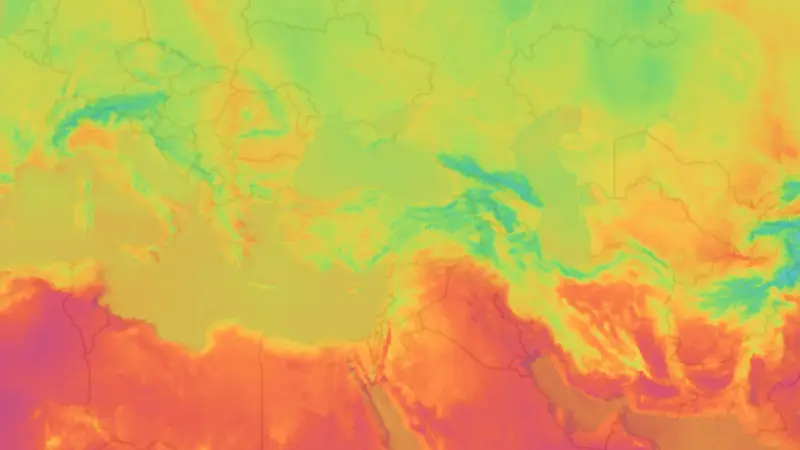 Temperature weather map