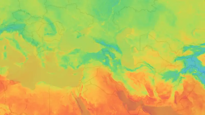 Temperature weather map