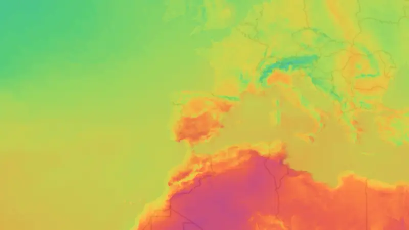 Temperature weather map