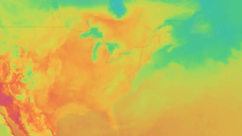 Temperature weather map