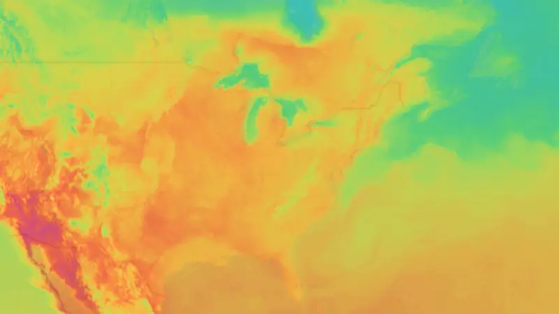 Temperature weather map