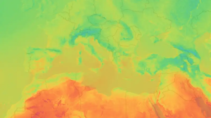 Temperature weather map