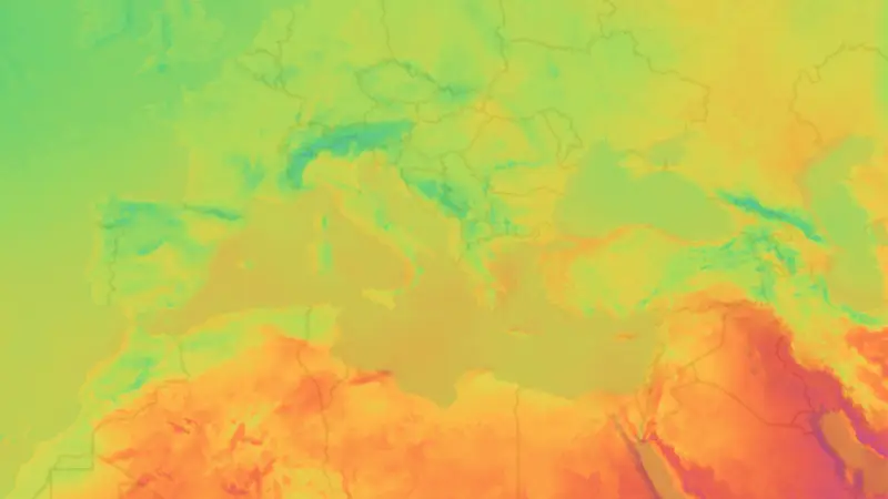 Temperature weather map