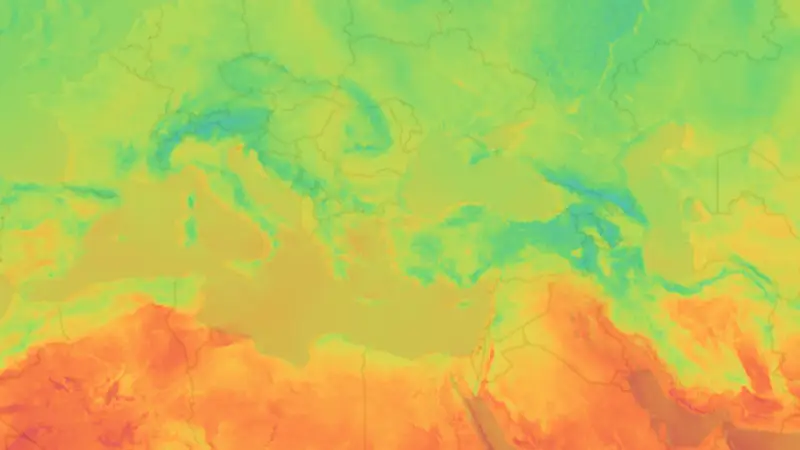 Temperature weather map