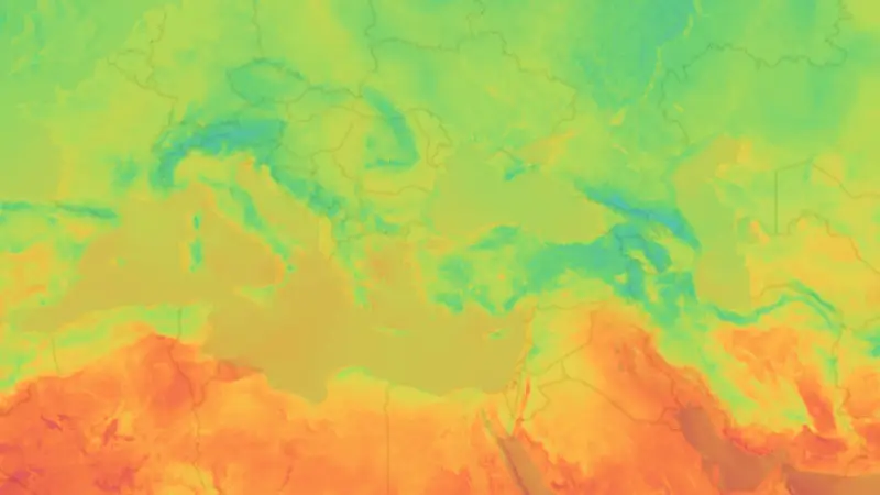 Temperature weather map