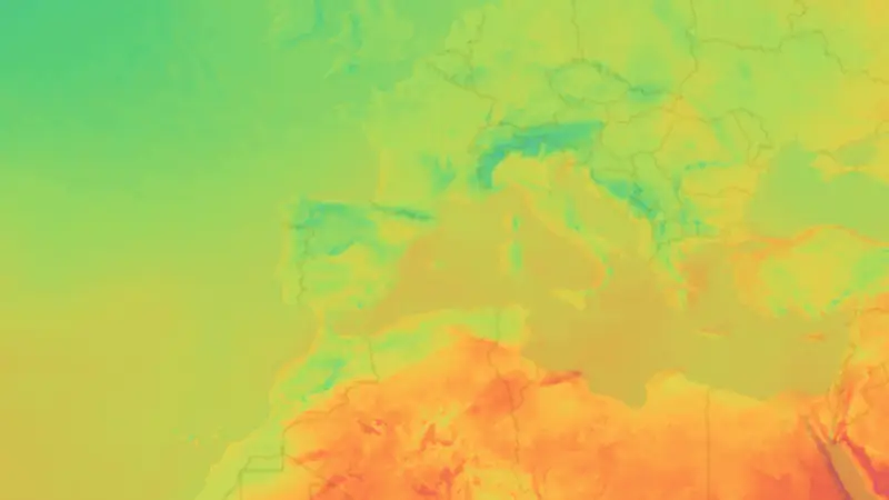 Temperature weather map