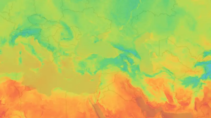 Temperature weather map