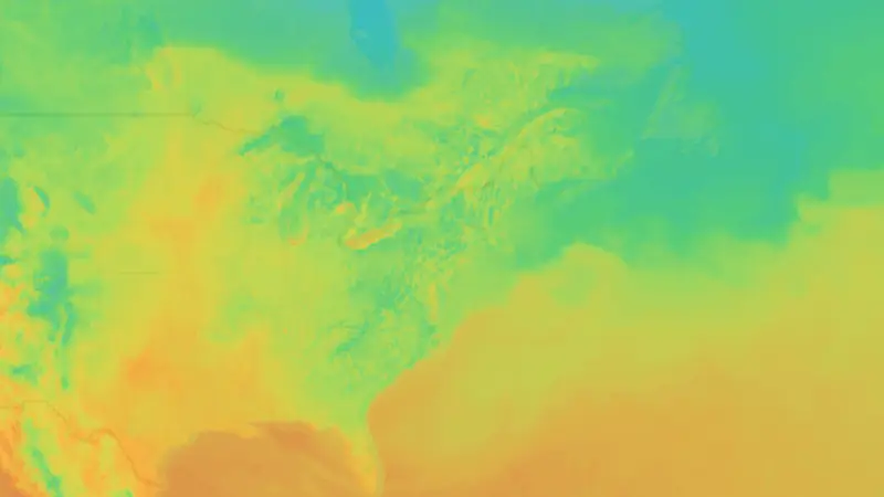 Temperature weather map
