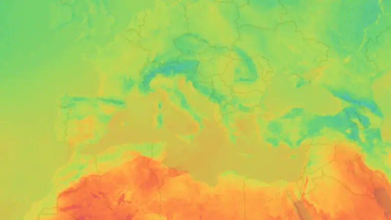Temperature weather map