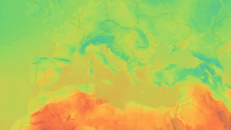 Temperature weather map