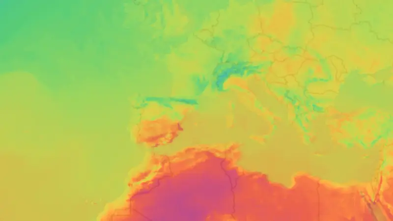 Temperature weather map
