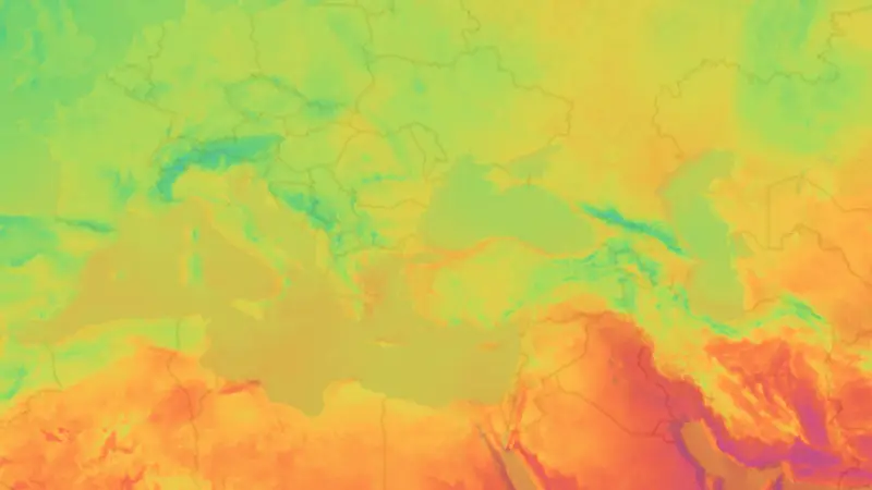 Temperature weather map