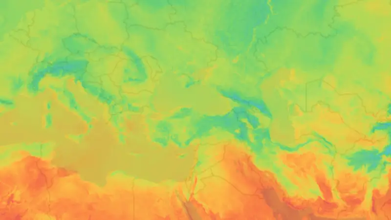 Temperature weather map