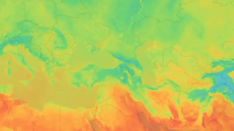 Temperature weather map