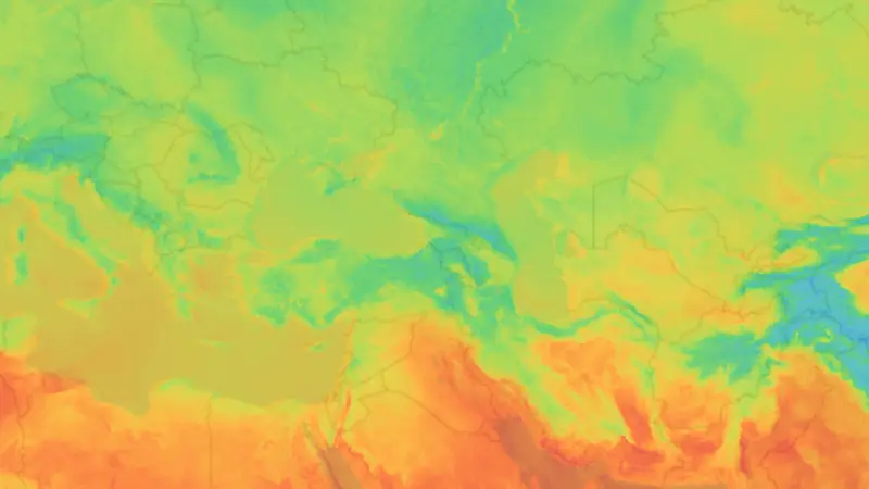 Temperature weather map