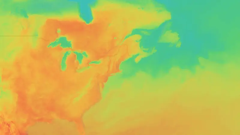 Temperature weather map