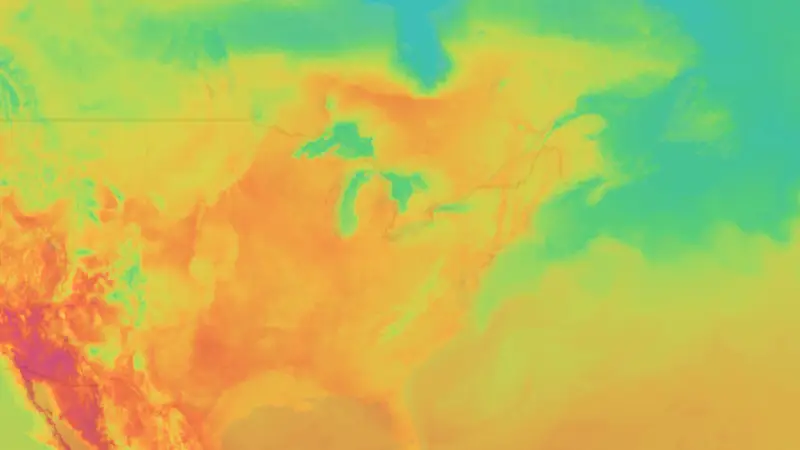 Temperature weather map