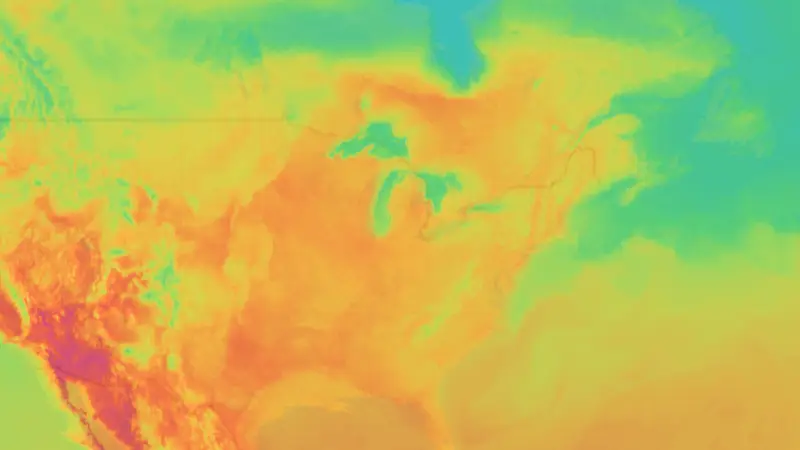 Temperature weather map