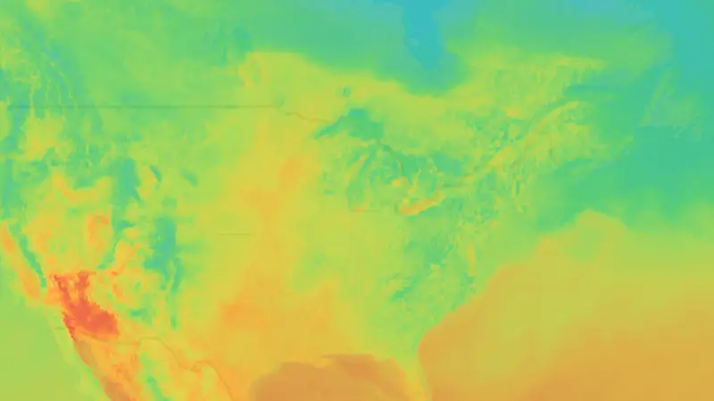 Temperature weather map
