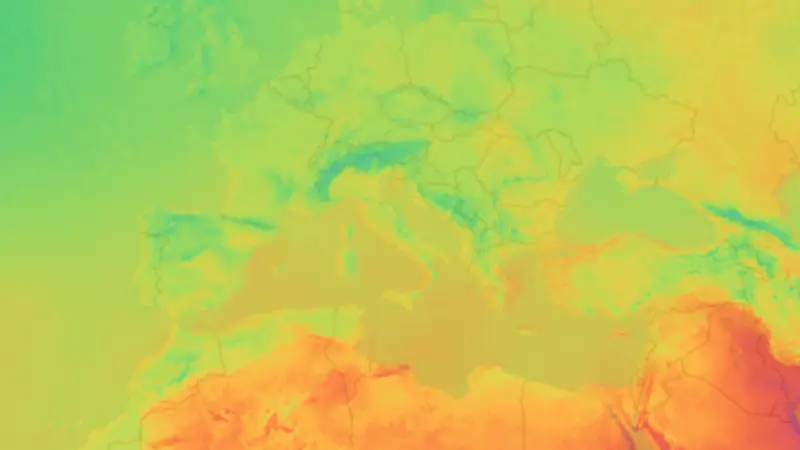 Temperature weather map