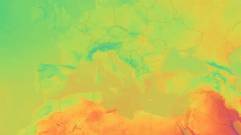 Temperature weather map