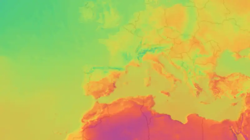 Temperature weather map