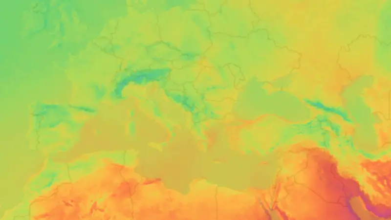 Temperature weather map