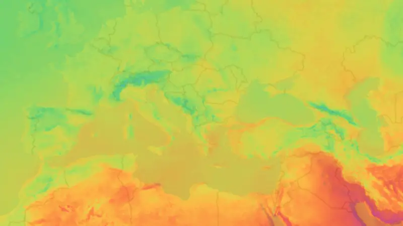 Temperature weather map
