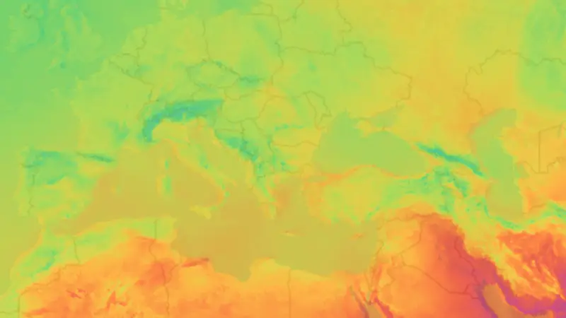 Temperature weather map