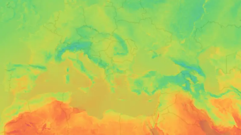 Temperature weather map
