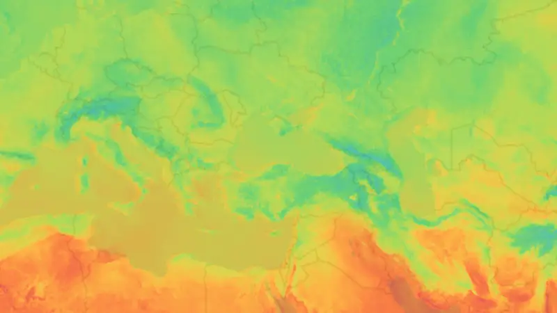 Temperature weather map