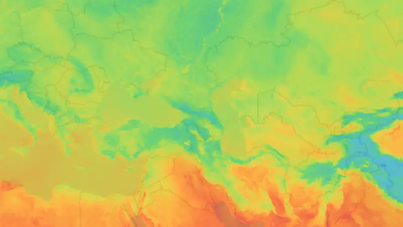 Temperature weather map