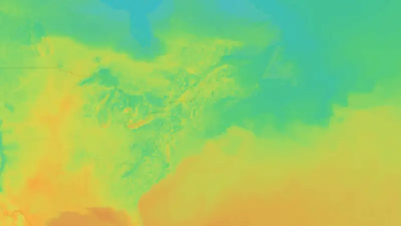 Temperature weather map